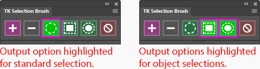 Output options for TK Selection Brush